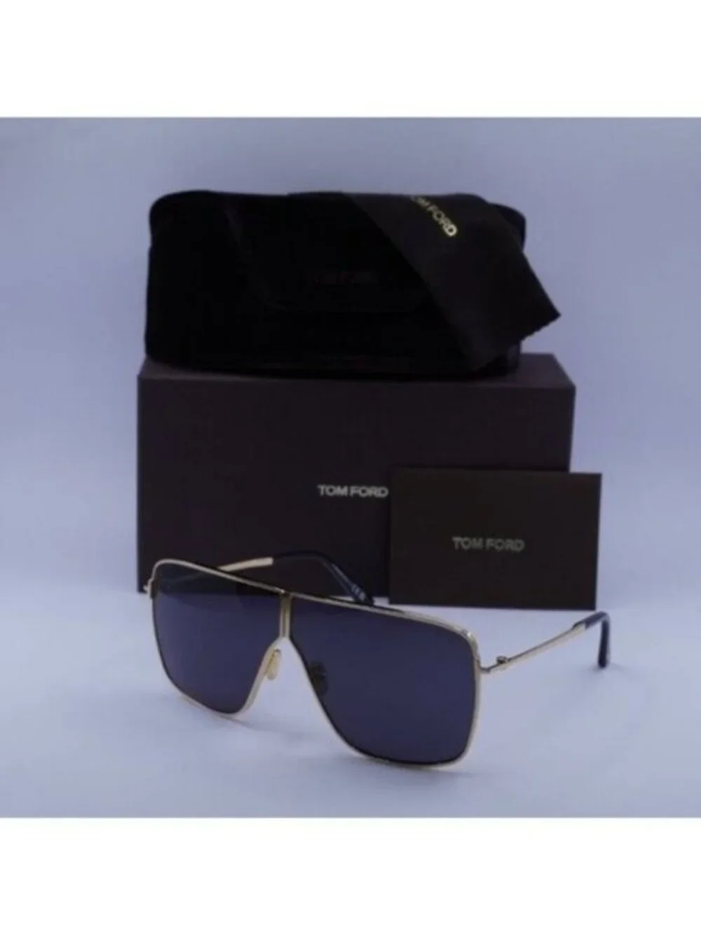 Tom Ford FT1159 30A Huxley Sunglasses Gold Aviator Frame, Smoke Lenses